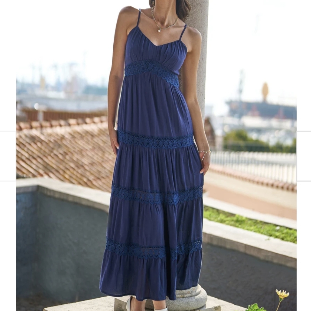 Hallhuber Pre-Owned Day Maxi Dress - Navy Blue